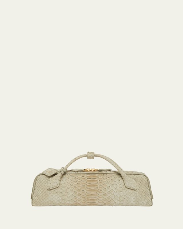 Le Teckel Snakeskin Top-Handle Bag